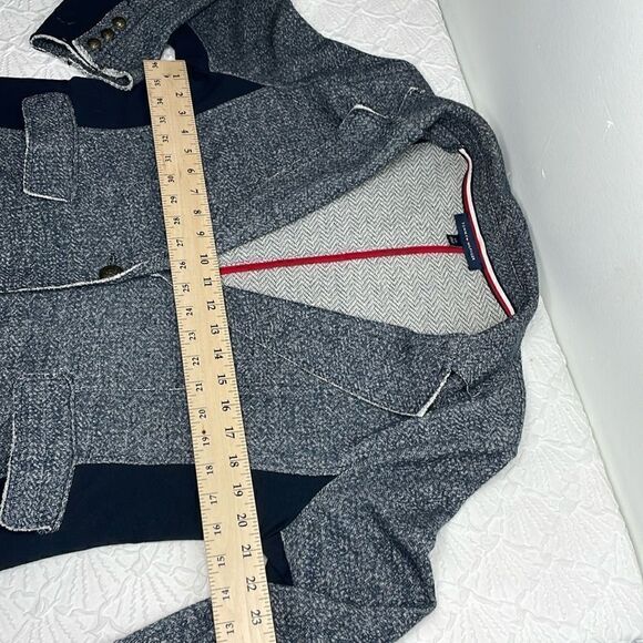 Tommy Hilfiger Soft Fabric Mix Media Cotton Mix Blazer raw hem size Large - Picture 13 of 14